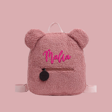 Lade das Bild in den Galerie-Viewer, Teddy Rucksack mit Namen Children Travel Bear Shaped Shoulder Backpack - Bestickt
