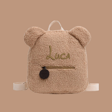 Lade das Bild in den Galerie-Viewer, Teddy Rucksack mit Namen Children Travel Bear Shaped Shoulder Backpack - Bestickt
