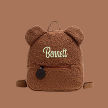 Lade das Bild in den Galerie-Viewer, Teddy Rucksack mit Namen Children Travel Bear Shaped Shoulder Backpack - Bestickt
