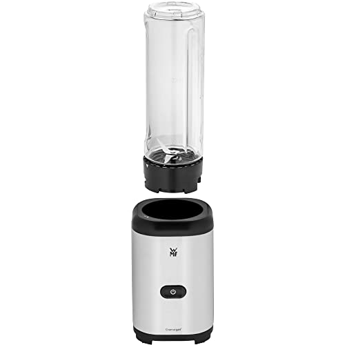 WMF Kult X Mix & Go Mini Smoothie Maker, Standmixer, Blender elektrisch, Shake Mixer 300 Watt, Tritan-Kunststoff Flasche, Silber