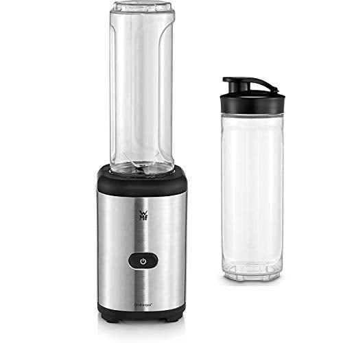 WMF Kult X Mix & Go Mini Smoothie Maker, Standmixer, Blender elektrisch, Shake Mixer 300 Watt, Tritan-Kunststoff Flasche, Silber