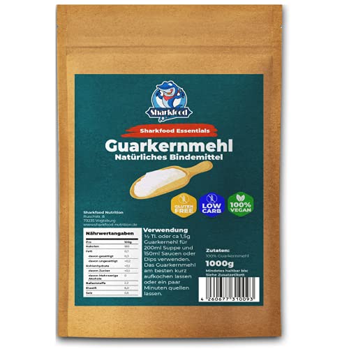 Hochwertiges Guarkernmehl 1 KG - Guar Gum Powder geeignet für Keto & Low Carb - Bindemittel Verdickungsmittel E412 Pulver - Guarkern Mehl 1000 g