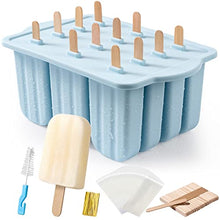 Load image into Gallery viewer, Eisformen Silikon,MEETRUE 13 Eis am Stiel Formen Silikon Eisformen Wiederverwendbar Popsicle Formen Leicht zu lösende BPA-freie Eis-Pop-Hersteller für Kinder und Erwachsene Eisformen DIY Popsicle,Blau
