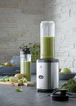 Load image into Gallery viewer, WMF Kult X Mix &amp; Go Mini Smoothie Maker, Standmixer, Blender elektrisch, Shake Mixer 300 Watt, Tritan-Kunststoff Flasche, Silber
