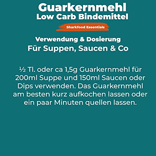 Hochwertiges Guarkernmehl 1 KG - Guar Gum Powder geeignet für Keto & Low Carb - Bindemittel Verdickungsmittel E412 Pulver - Guarkern Mehl 1000 g