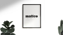 Load image into Gallery viewer, Minimalistisches Typografieposter mit Name und Bedeutung No. 4
