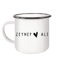 Load image into Gallery viewer, Sen Ben Huzur Becher- personalisierte Pärchen Tasse - Emaille Tasse
