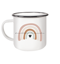 Load image into Gallery viewer, Kinder  Becher Bismillah Regenbogen - personalisiert - Emaille Tasse
