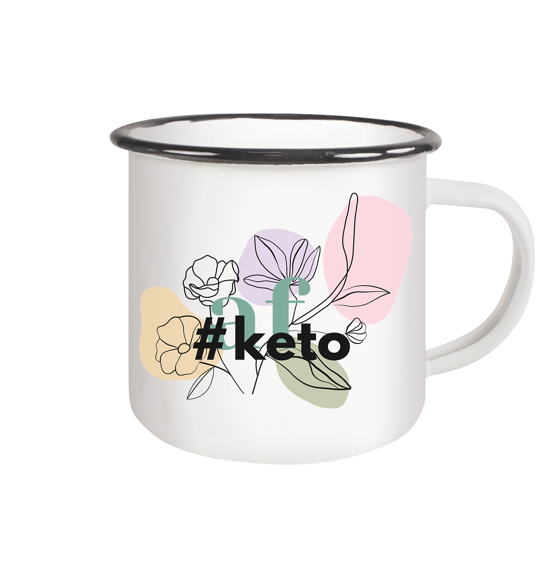 Keto AF - Emaille Tasse Keto Lifestyle Lowcarb Kaffeebecher