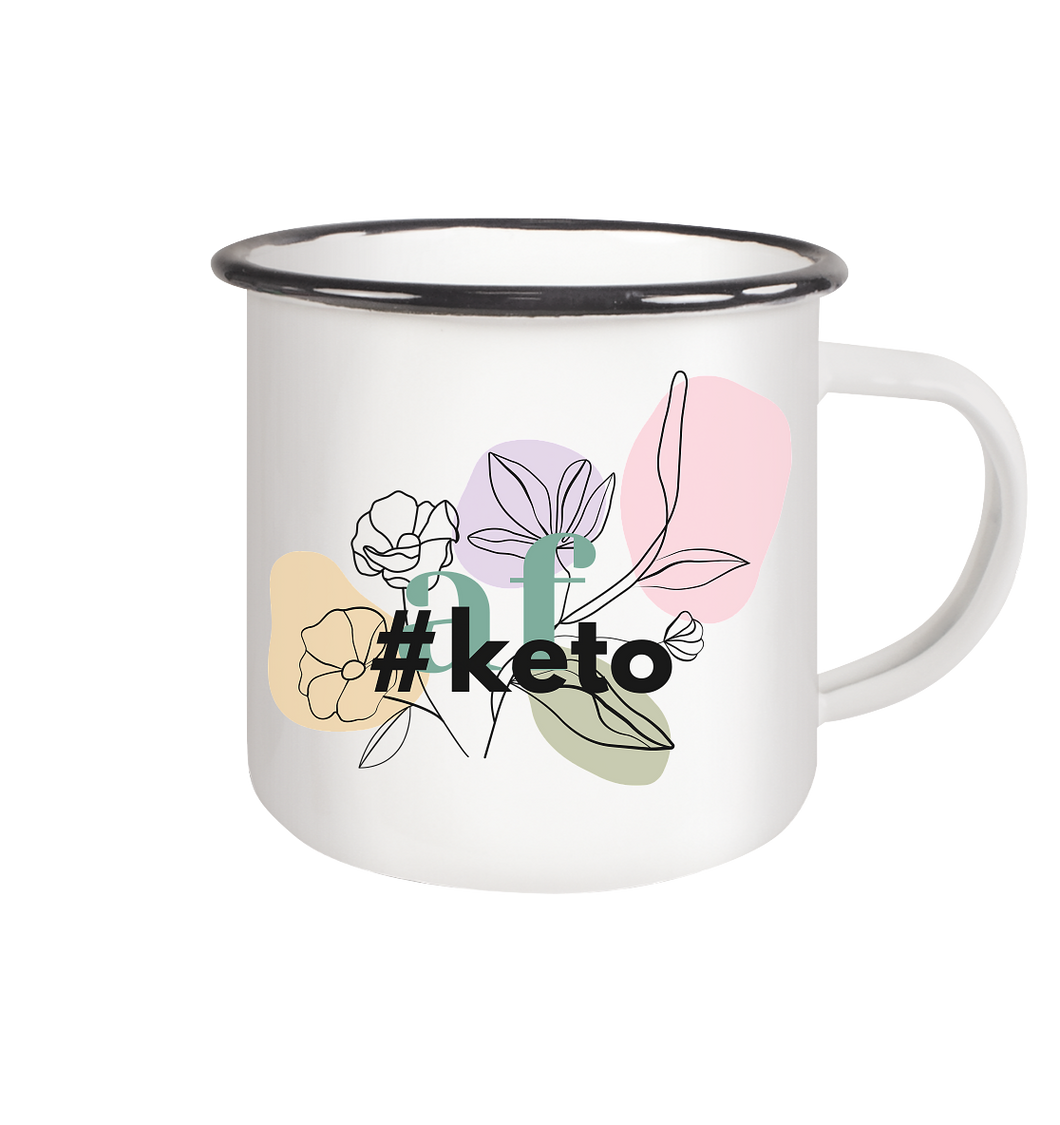 Keto AF - Emaille Tasse Keto Lifestyle Lowcarb Kaffeebecher