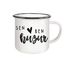 Lade das Bild in den Galerie-Viewer, Sen Ben Huzur Becher- personalisierte Pärchen Tasse - Emaille Tasse
