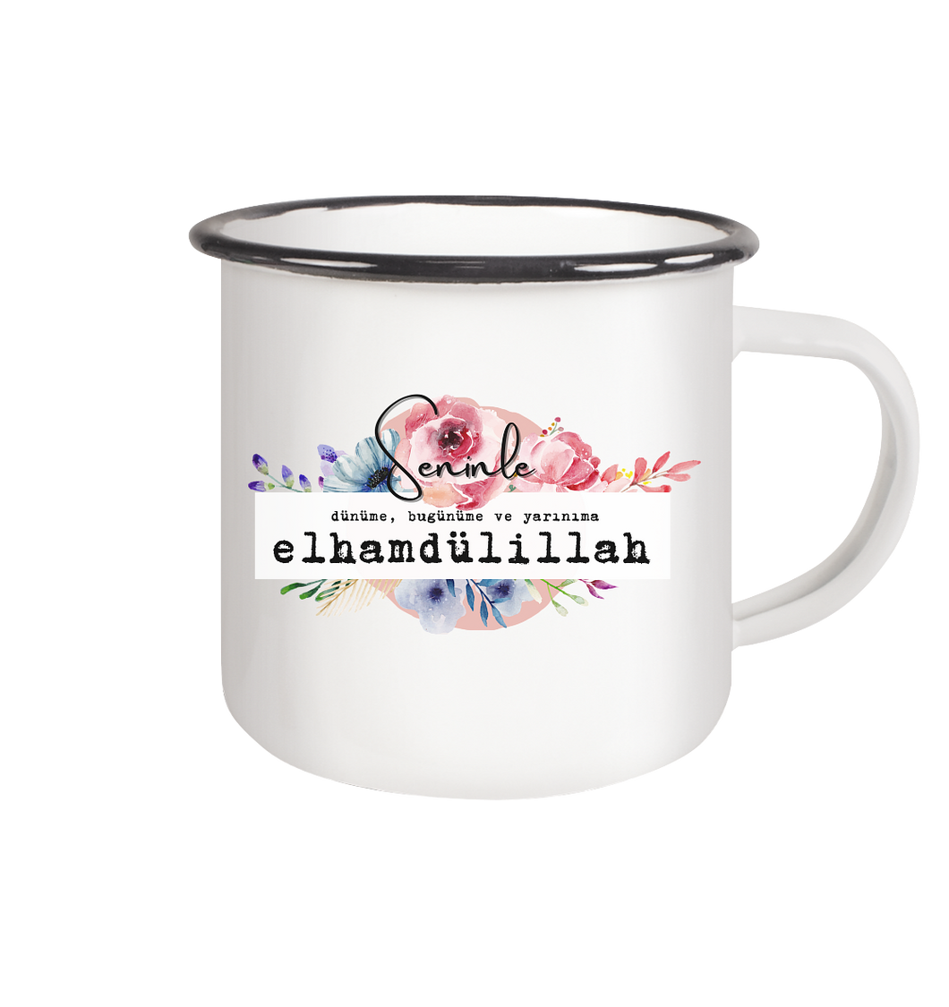 Elhamdülillah Becher - personalisierte Pärchen Tasse - Emaille Tasse  Elhamdulillah