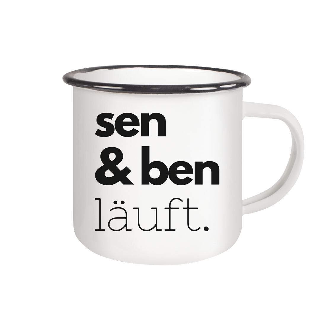 Sen Ben Läuft Kaffee Becher - personalisierte Pärchen Tasse - Emaille Tasse